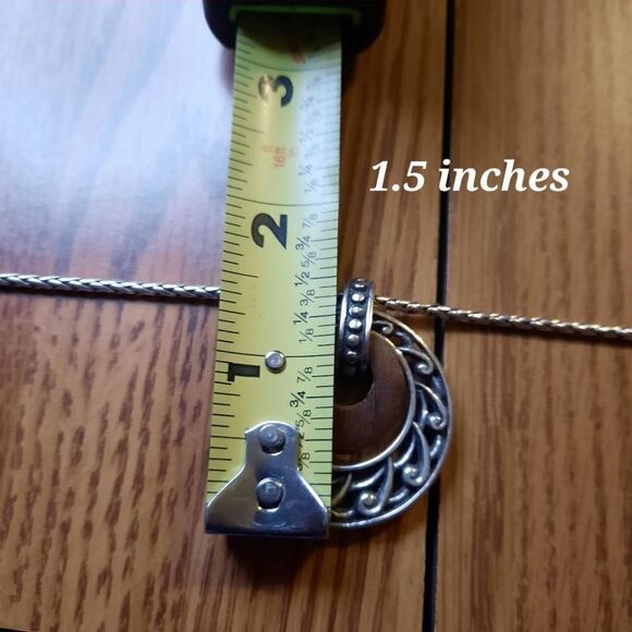 BRIGHTON "Katu" Silver and Wood Necklace. BOHEMIAN! - Picture 6 of 8